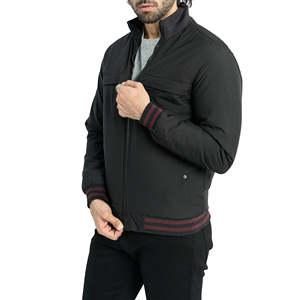 Blouson Bomber Homme en Toile Enduite à Col Montant, Couleur Unie Personnalisable, Style Urbain, Service OEM, Vente en Gros - Product Image 3