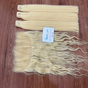 Cabello vietnamita con mechas de color rubio # Extensiones de cabello humano 100% natural, doble trama, doble capa, liso, 613. - Product Image 2