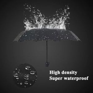 Auto Open/Close 12 Ribs <b>Windproof</b> Rain <b>Umbrella</b> Adults Ergonomic Plastic 190T Metal Customizable Logo Portable Shenzhen Export - Product Image 3