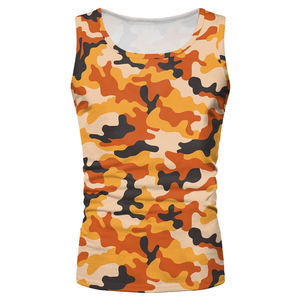 Men's Camouflage Sleeveless Tank <b>Top</b> O-Neck Casual Breathable Knitted Polyester Fit - Product Image 3