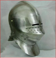 Réplique de casque en acier ALFA-NAUTICAL Knight Tournament Close Armor, calibre 18, pour sports et jeux