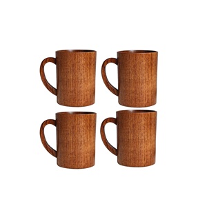 Eco Friendly Wooden Mug Handmade Solid Wood Coffee Cup Natural Finish Rustic Style Drinkware for Tea Coffee - Product Image 4