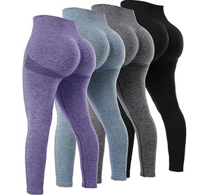 High Quality 4 Piece Butt Lifting Workout Leggings for Women Seamless Gym Scrunch Booty Lifting Sets - Product Image 1