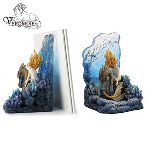 Figura Coleccionable de Resina Pintada a Mano de la Serie Fantasía SIRENA ACOSTADA de 11 Pulgadas de VERONESE DESIGN - Decoración del Hogar de Estilo Europeo - Product Image 6