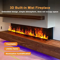Chimenea Eléctrica Independiente de Acero Inoxidable con Vapor de Agua, Atomización 3D, Moderna, de Alta Calidad, de 0.5-2 Metros de Largo, con Control Remoto