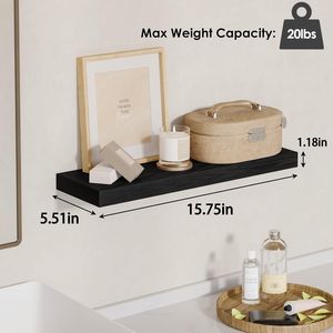 Étagères murales en bois rustique, étagères flottantes pour salle de bain, salon, chambre et cuisine, étagères de présentation élégantes - Product Image 3