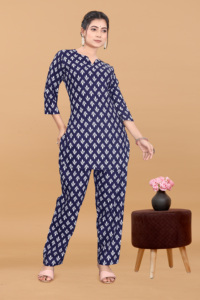 Ensemble coordonné pour femmes Kiran Nexus, tissu microfibre écologique, col rond, imprimé marron, haute qualité, grande taille, vente en gros - Product Image 2