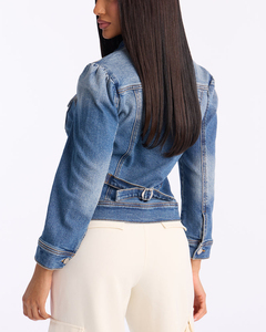 Women's Stonewashed <b>Denim</b> <b>Jacket</b> <b>Crop</b> Top Regular Fit Button Women's Winter <b>Denim</b> <b>Jacket</b> Solid Woven Eco-Friendly Reversible - Product Image 2