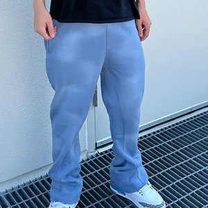Pantalones Jogger Acampanados Vintage Personalizados de Lona Elástica de Algodón Lavado, Estilo Y2K Streetwear Casual de Pierna Ancha, Servicio OEM - Product Image 6