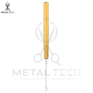 Gold Metal Handle Hair Extension Micro Link Pulling <b>Needle</b> Latch Hook Loop <b>Threader</b> Tool Wholesale Salon Weaving Hardware - Product Image 5
