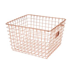 Vintage Locker Style <b>Wire</b> <b>Storage</b> <b>Basket</b> Rustic Farmhouse Chic Metal Steel for Pantry Kitchen Garage Closets - Product Image 4