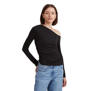 Nuevo Diseño de Hombros Caídos, Camisas de Manga Larga para Mujer, Ajustadas, Elásticas, de Algodón, Precio de Fábrica, Venta al Por Mayor - Product Image 6