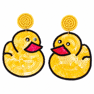 Pendientes de Búho Bordados a Mano con Cuentas Rojas, Negras y Blancas, Detalles de Cuentas Doradas, Pendientes Colgantes con Diseño de Animal Adorable - Product Image 6