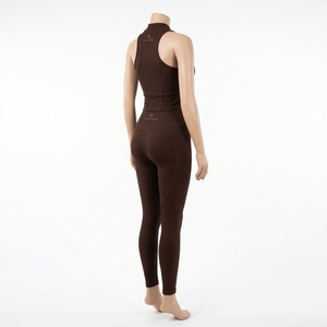 Conjunto Deportivo para Mujer, Top Deportivo Marrón con Espalda Cruzada y Leggings de Cintura Alta, para Yoga, Gimnasio, Fitness y Entrenamiento - Product Image 2
