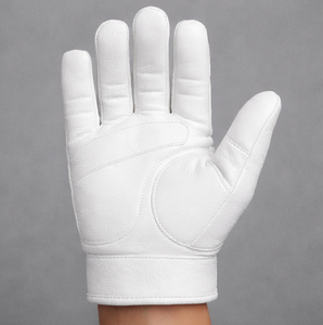 Gants de parade formels en cuir blanc avec manchette à bouton-pression, gants antidérapants pour hommes et femmes - Product Image 2