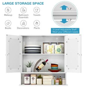 Mobile da Bagno in MDF Bianco con Specchio - Product Image 4