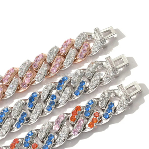 Wholesale 925 Silver Rhodium Plated <b>Rope</b> <b>Chain</b> Yellow Gold Ready Ship Hip Hop Iced Moissanite Cuban Necklace - Product Image 4
