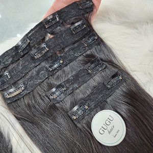 Extensiones de Cabello Natural Vietnamita Remy 12A de Doble Trama, Accesorios para el Cabello con Clip, Teñidas, Lisas y Sedosas, 100g por set, 5 tiras - Product Image 2