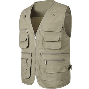 Chaleco de Pesca de Lona para Hombre con Múltiples Bolsillos, Transpirable, de Secado Rápido, Deportivo, con Cierre y Botones, Chaleco Cargo sin Mangas para Verano y Actividades al Aire Libre - Product Image 2