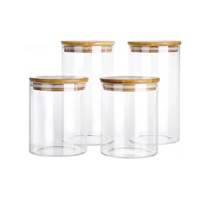 Manufacturer of Clear Borosilicate Glass Food <b>Storage</b> <b>Jar</b> with Airtight Seal Lid Heat Resistant <b>Kitchen</b> Organizer Container - Product Image 2