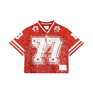 Custom White <b>Mesh</b> American Football Jersey With Number 23 Star Print V-Neck <b>Short</b> Sleeve Unisex Breathable Sport Wear - Product Image 5