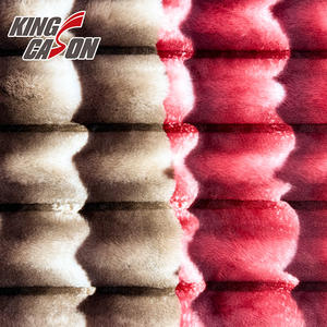 KINGCASON 2025, Tela de Pelo Corto Estampada en Dos Colores, Tela de Piel Sintética a Rayas para Decoración de Interiores del Hogar - Product Image 1