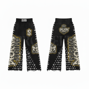 Casual Hip-Hop Style Trendy <b>Red</b> Custom Embroidery Design Streetwear Pants Distressed Hem Comfortable Sweat Pants <b>Men's</b> Canvas - Product Image 5