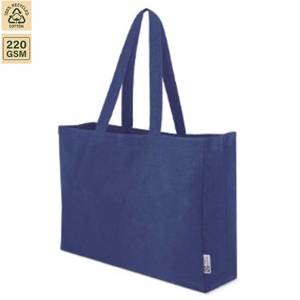Bolsa de Compras Promocional de Algodón Reciclado de 220 GSM con Bolsillo Interior para Eventos Corporativos, Promociones Minoristas, Regalos, Logotipo Personalizado - Product Image 1