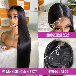 Peluca de encaje completo recto de hueso de grado 12A, máquina de Color Natural superdibujada doble vietnamita, trama doble para mujeres negras - Product Image 5