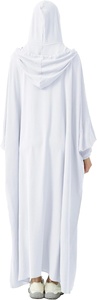 Abaya Blanca Modesta con Cuello Alto y Mangas Largas, Color Sólido, Corte Holgado para Uso Diario - Product Image 2