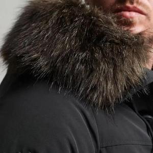 Service OEM, parka d'hiver personnalisable à capuche en toile, grande taille, chaude, respirante, coupe-vent, pour hommes - Product Image 3