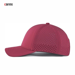 Maroon 6-Panel <b>Baseball</b> Laser Cut Breathable Waterproof Fitted Unisex Casual Outdoor Spring Summer 100% Polyester Adjustable - Product Image 2