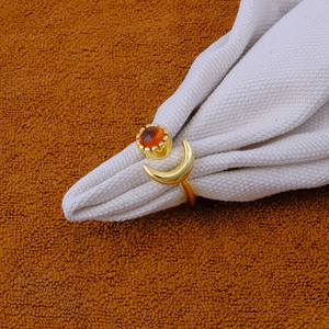Anillo Ajustable de Citrino Natural con Forma de Luna Creciente - Anillo Boho Chapado en Oro - Joyería Celestial Hecha a Mano con Gema Amarilla - Regalo - Product Image 4