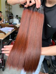 Extensions de cheveux naturels vierges vietnamiens Remy de qualité supérieure, doublement étirés, lisses comme des baguettes, en trame unique, pour tissage complet - Product Image 4