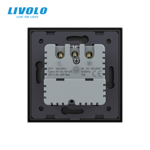 <span class=keywords><strong>Enchufe</strong></span> Europeo <span class=keywords><strong>Livolo</strong></span> con Panel de Vidrio de Lujo, Estándar Europeo, con Carga Rápida Tipo-C de 18W de Alta Potencia - Product Image 6