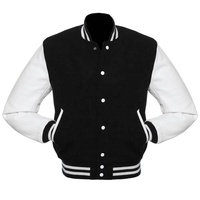 Dernier style – Blouson universitaire personnalisé respirant à col montant pour homme, avec manches en laine noire et capuche, idéal pour le printemps – Prix de gros