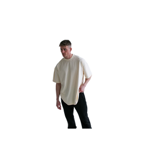 Premium 300 GSM Heavyweight Men's Oversized Short Sleeve O-Neck T-<b>Shirt</b> Solid Color Casual Style <b>100</b>% Cotton Jersey Knitted Fit - Product Image 3