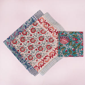 Organic Cotton Bandana 100% Breathable Square Scarf Floral Pattern Unisex Colorful <b>Wraps</b> Artisan Kerchief - Product Image 4
