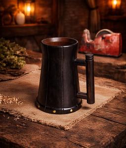 Chope à bière en bois rustique vintage personnalisée |   Verre à bière artisanal en bois de manguier, cadeau durable pour les garçons d'honneur - Product Image 6
