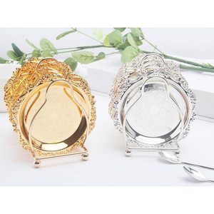 Golden Cake Stand Cupcake Plate Elegant Dessert Fruit <b>Snack</b> Serving <b>Tray</b> for Home Party Decor - Product Image 5