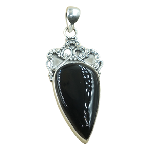 Black Onyx Pendant 925 Sterling Silver Handmade Vintage Boho Arrow Shape Gemstone <b>Jewelry</b> Women Men Gift Necklace for <b>Sister</b> Mom - Product Image 1