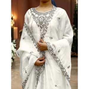 ชุดเสื้อท่อนบนและชุด Dupatta สำหรับผู้หญิงงานปาร์ตี้ดีไซน์เนอร์ - Product Image 3