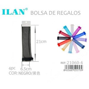 Sacchetti regalo in organza 21 cm x 6,5 cm 4 pezzi neri per confezionamento gioielli - Product Image 3