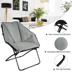 Fauteuil pliant rembourré avec assise large et confortable pour salon - Product Image 6