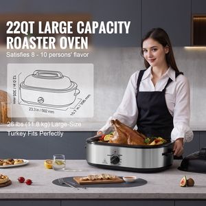 Forno Elettrico da Banco da 22 QT con Coperchio Autoriscaldante, 1450W, Funzioni Scongelamento e Mantenimento Caldo per Arrosto di Tacchino - Product Image 2