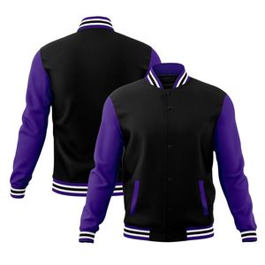 Blouson universitaire unisexe personnalisé, chaud, pour l'automne, style baseball, manches en polyester, broderie frontale, streetwear pour lycée - Product Image 1