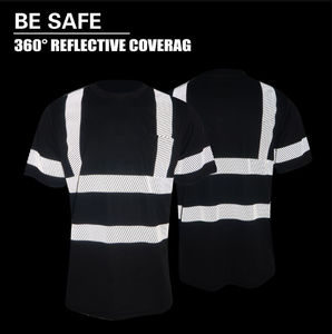 Camiseta de Seguridad de Alta Visibilidad, Malla Transpirable, Reflectante, de Manga Corta, para Verano, Construcción Industrial, ANSI Clase 1, con Luz LED Intermitente, Impermeable - Product Image 5