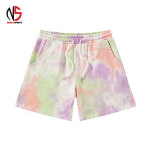 Shorts de course tie-dye pour hommes de haute qualité avec poches latérales, respirants, séchage rapide, en polyester et coton, fermeture à cordon de serrage chez NURAK 2026 - Product Image 1