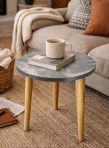 Table d'appoint traditionnelle à montage facile, petite table d'appoint, table d'appoint en métal et marbre pour salon, table basse d'appoint, pieds robustes, vente en gros - Product Image 4