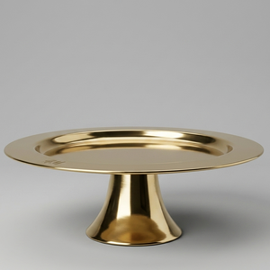 Round Metal <b>Cake</b> <b>Stand</b> with Ornate Filigree Design and Gold Finish for Christmas Eve Decoration Thanksgiving Gifting Home Decor - Product Image 5